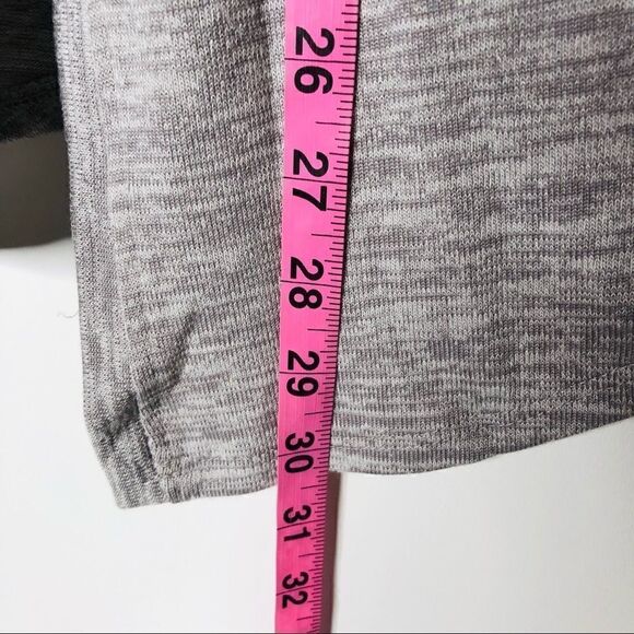 Joan Vass Gray Heathered 3/4 Sleeve Open Front Cardigan - Picture 9 of 11